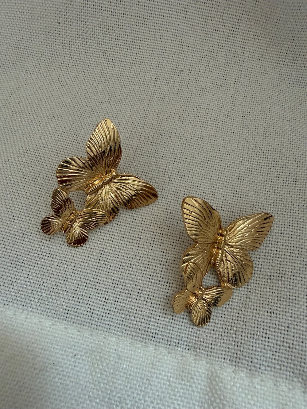 Gold Butterfly Drop Earrings - Women's Jewelry
